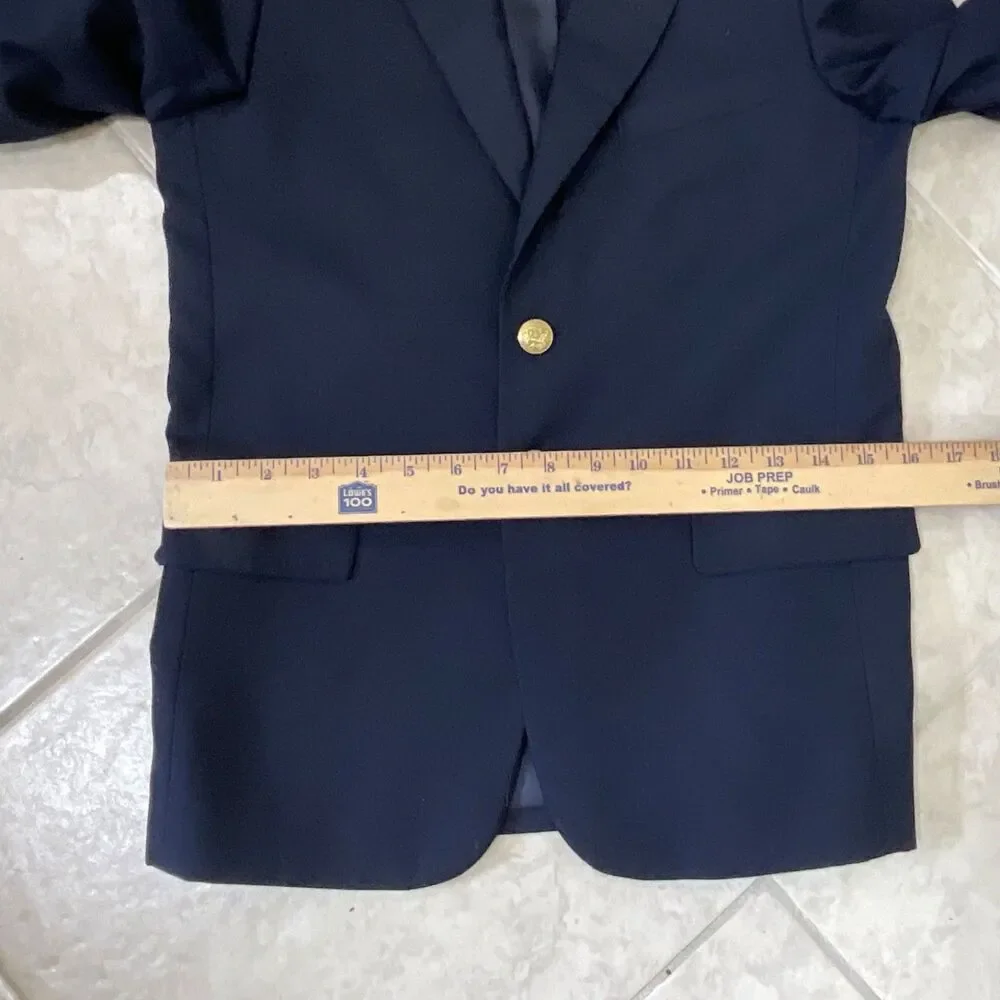 Kitestrings Navy Blue Blazer Suit Jacket Sports Coat Wool Blend Boy's Size 12
